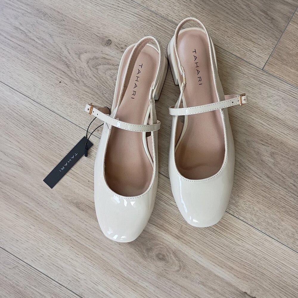 Tahari Cream Slingbacks